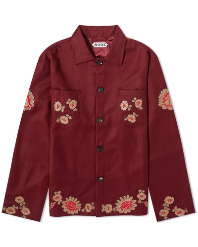 Bode Rococo Overshirt - Red