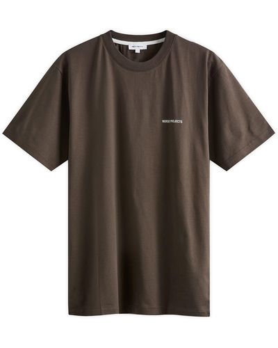 Norse Projects Johannes Organic Logo T-Shirt - Brown