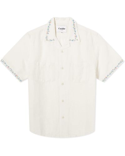 Corridor NYC Spring Bouquet Short Sleeve Vacation Shirt - White
