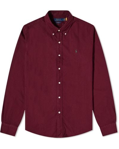 Polo Ralph Lauren Garment Dyed Button Down Shirt - Purple