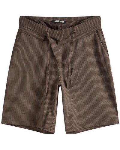 OTTOLINGER Stripe Tailored Shorts - Brown