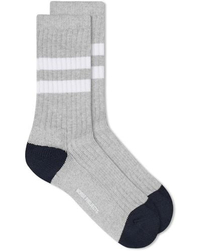 Norse Projects Bjarki Cotton Sport Sock - Gray