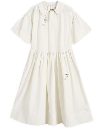 STORY mfg. Meadow Maple Midi Dress - White