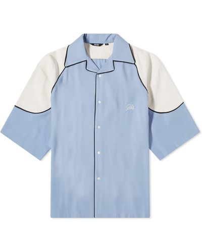 Gcds Comma Short Sleeve Vacation Shirt - Blue