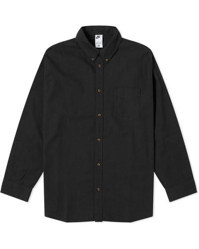 Nike Life Long-sleeve Oxford Button-down Shirt Cotton - Black
