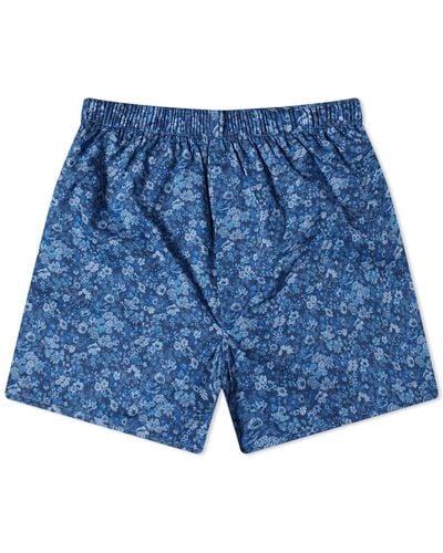 Sunspel Printed Boxer Shorts - Blue