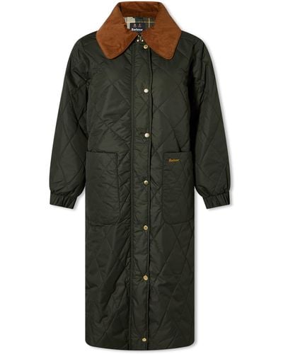 Barbour Marsett Longline Quilt Coat - Green