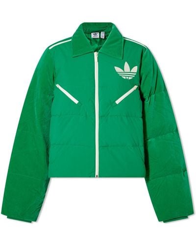 adidas Adicolor 70S Velvet Puffer Jacket - Green