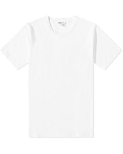 Sunspel Riviera Pocket Crew Neck T-Shirt - White