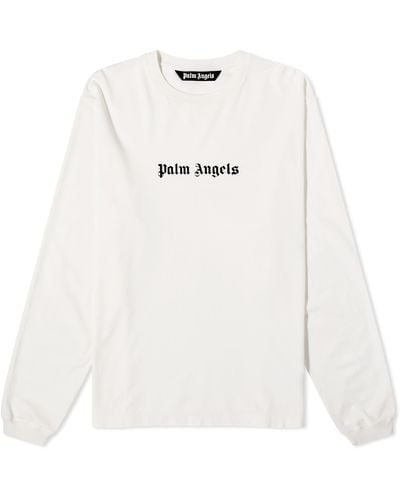 Palm Angels Logo Long Sleeve T-Shirt - White