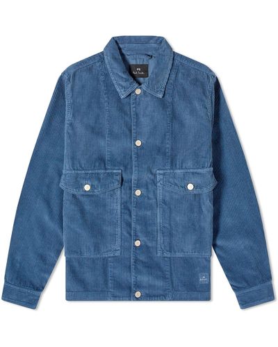 Paul Smith Cord Overshirt Jacket - Blue