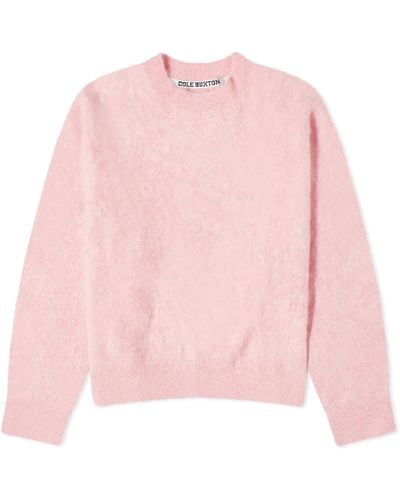 Cole Buxton Alpaca Crew Knit Sweat - Pink