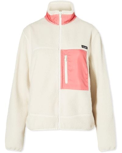 Sporty & Rich Zipped Sherpa Jacket - Pink