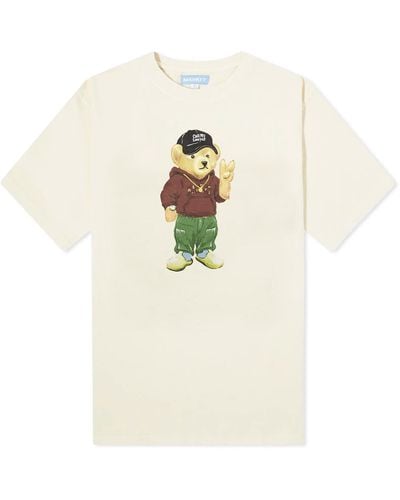 Market Peace Bear T-Shirt - White
