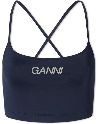 Ganni Active Strap Top - Blue
