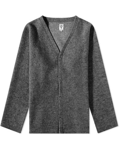 South2 West8 Boiled Wool Cardigan - Gray
