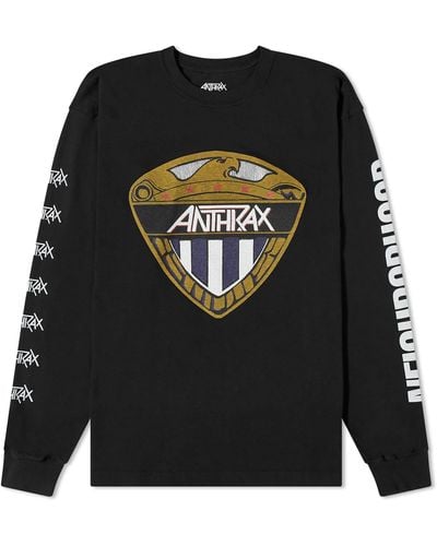 Neighborhood Long Sleeve Anthrax Shield T-Shirt - Black