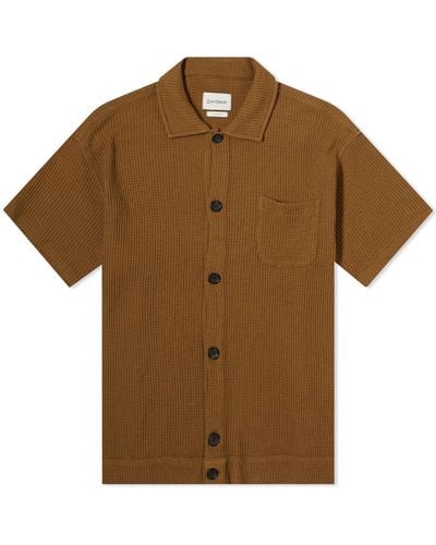 Oliver Spencer Ashby Short Sleeve Jersey Shirt - Brown