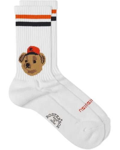 Rostersox Team Bear Socks - White