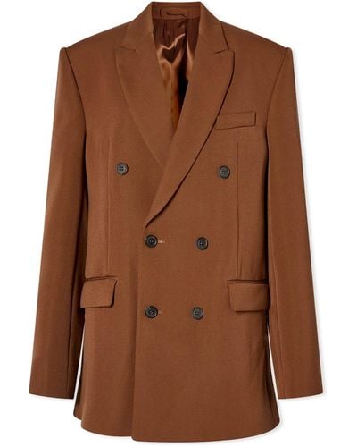 Wardrobe NYC Double Breasted Blazer - Brown