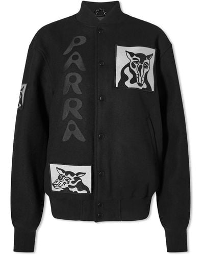 by Parra Dog Faced Varsity Jacket - Black