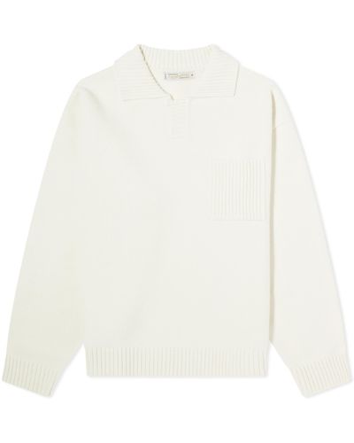 FRIZMWORKS Collar Knit Pullover Sweater - White