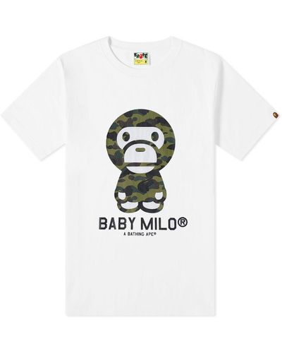 A Bathing Ape 1St Camo Baby Milo T-Shirt - White