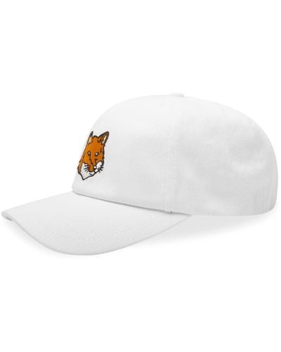 Maison Kitsuné Large Fox Head Patch Cap - White