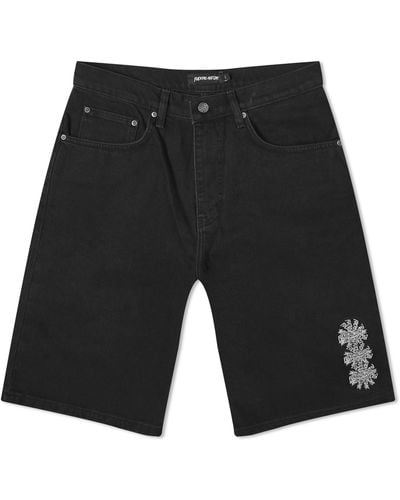 Fucking Awesome 3 Spiral Denim Shorts - Black