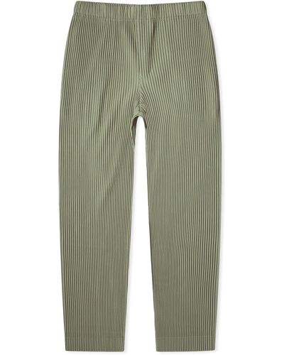 Homme Plissé Issey Miyake Pleated Straight Leg Trousers - Green