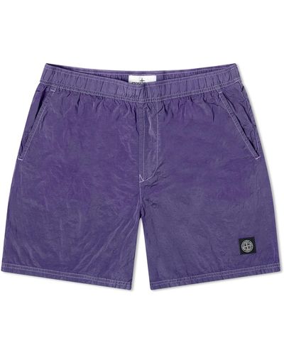 Stone Island Nylon Metal Shorts - Purple