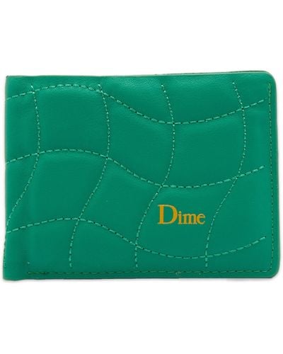Dime Quilted Leather Bifold Wallet - Green
