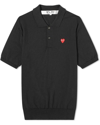 COMME DES GARÇONS PLAY Knit Polo Shirt - Black