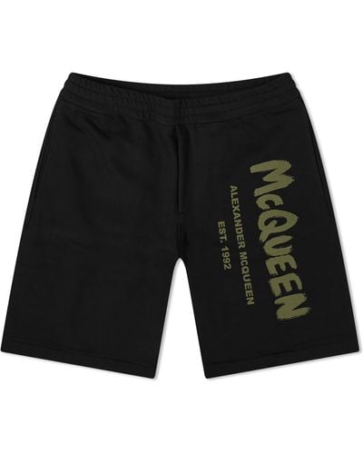 Alexander McQueen Graffiti Logo Sweat Shorts - Black