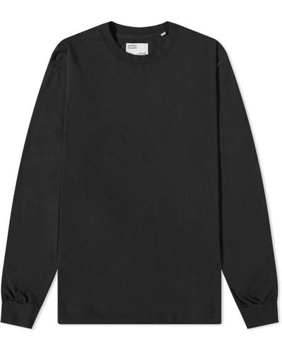 COLORFUL STANDARD Long Sleeve Oversized Organic T-shirt - Black