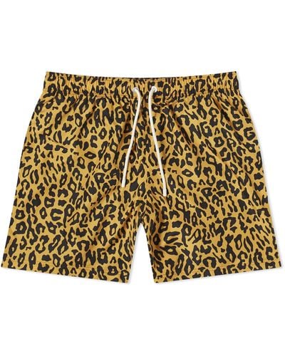 Palm Angels Cheetah Swim Shorts - Yellow