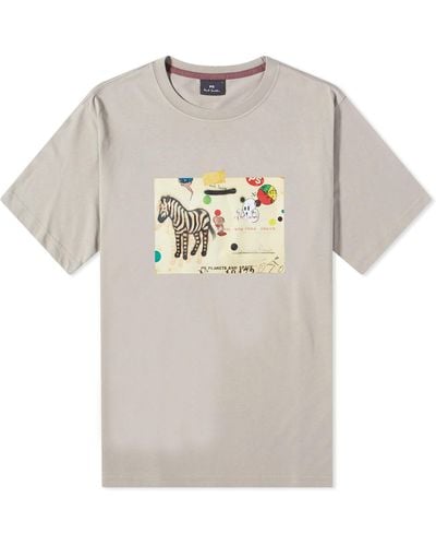 Paul Smith Zebra Card T-Shirt - Grey
