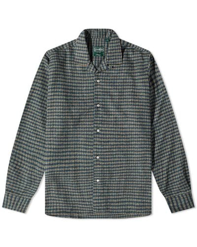 Gitman Vintage Camp Collar Tweed Overshirt - Green