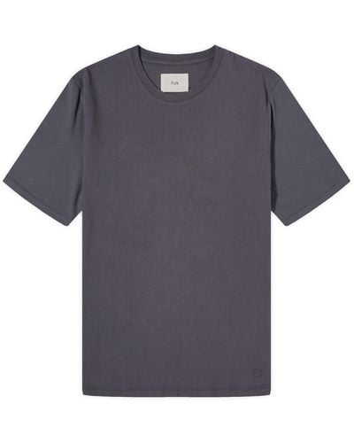 Folk Contrast Sleeve T-Shirt - Blue