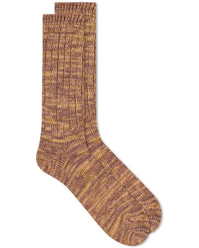 Anonymous Ism 5 Color Mix Crew Sock - Brown