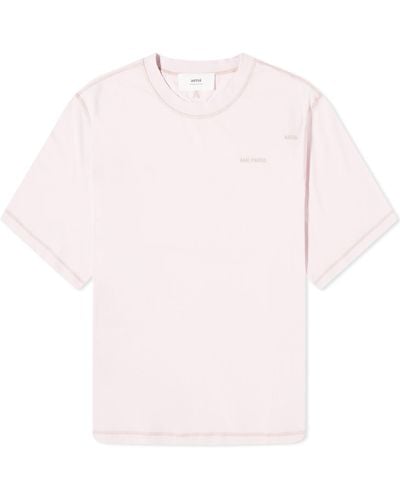 Ami Paris Ami Fade Out Logo T-Shirt - Pink