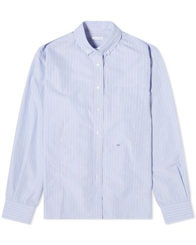 Saks Potts William Long Sleeve Stripe Shirt Noble - Blue