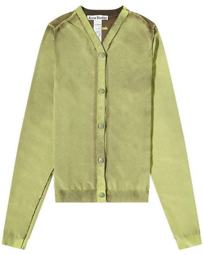 Acne Studios Open Button Fitted Cardigan - Green