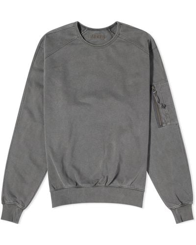 FRIZMWORKS Pigment Dyed Mil Sweatshirt - Gray
