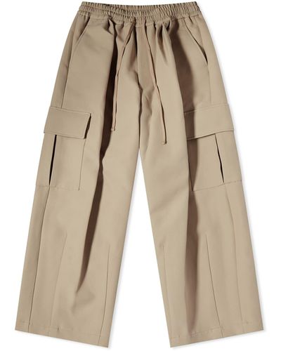 F/CE Tech Twill Wide Cargo Trousers - Natural