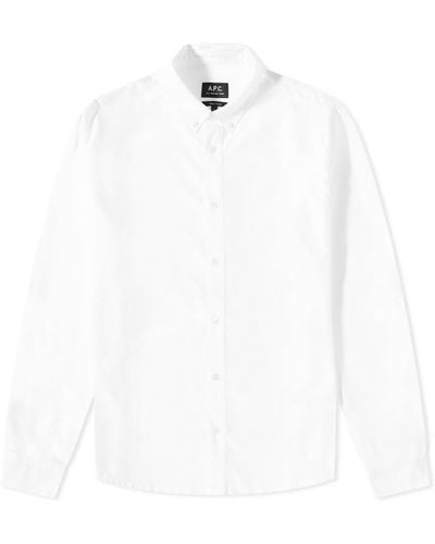 A.P.C. New Button Down Oxford Shirt - White