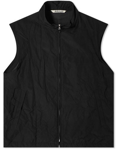 AURALEE Wool Poplin Vest - Black