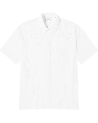 Isabel Marant Bilya Embroidered Short Sleeve Shirt - White