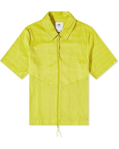 adidas X Sftm Short Sleeve Zip Shirt - Yellow