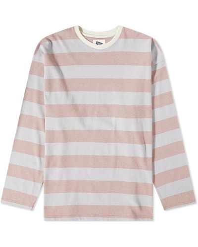 Pilgrim Surf + Supply Long Sleeve Hawkinson Striped T-Shirt - Gray